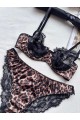 Leopar Desen Dantel Takım