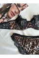 Leopar Desen Dantel Takım